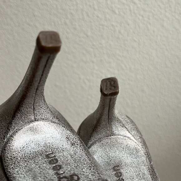 Paul Green Justine Leather Metallic Heels Ankle Lace - Picture 10 of 14